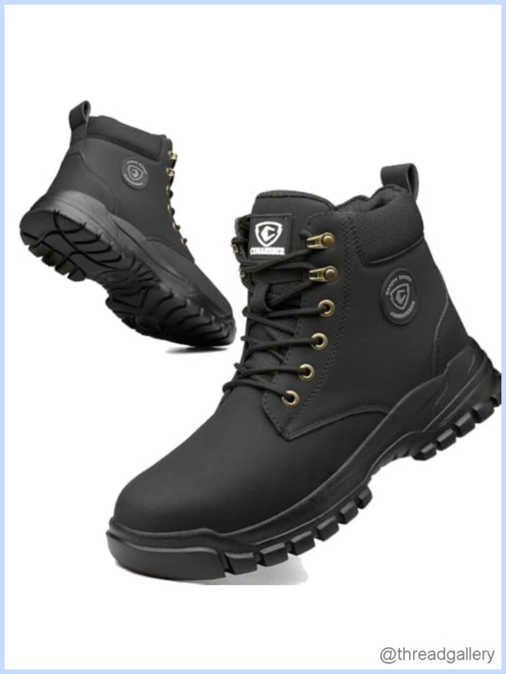 Steel Toe Waterproof Leather Work Safety Boots Puncture Resistant Lightweight